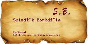 Spisák Borbála névjegykártya